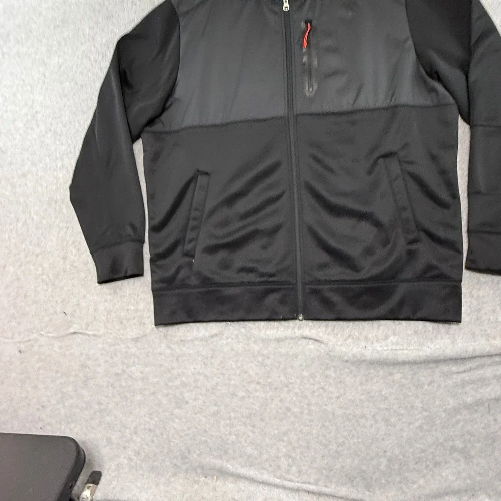 The North Face Hybrid Hoodie Mens XXL Black Full Zip Fleece Lined Jacket